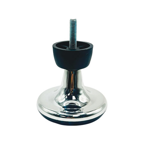 Chrome Glide Foot on Bed Leg  - Screw In - 75mm High